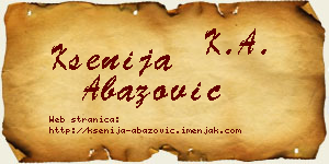 Ksenija Abazović vizit kartica